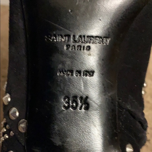 Sexy Saint Laurent studded black ankle boots - Picture 9 of 9